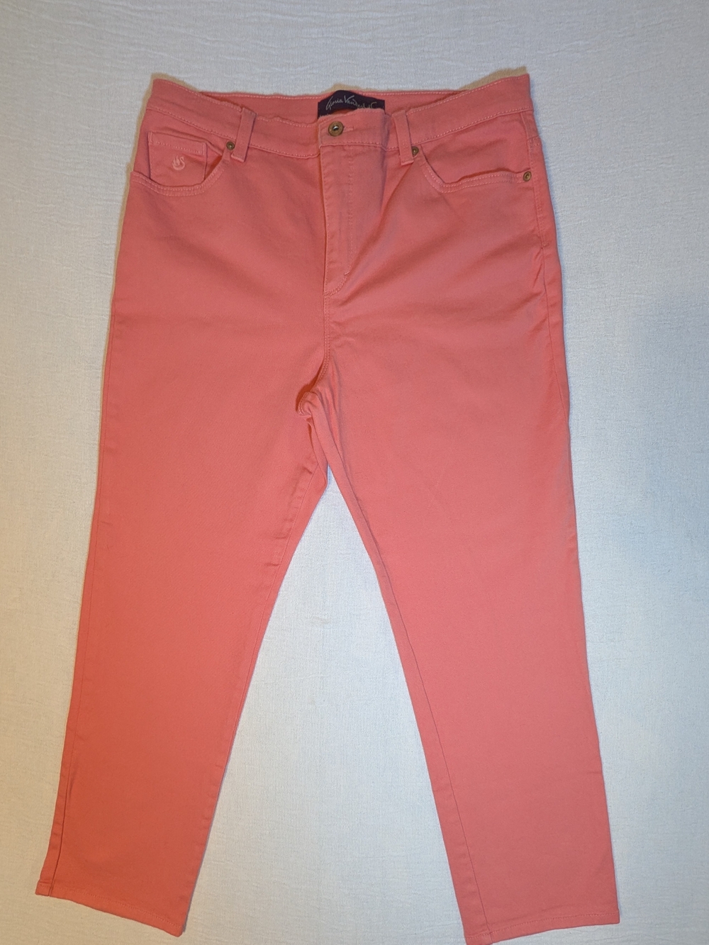 Gloria Vanderbilt Amanda Coral Pink Straight-Leg Jeans